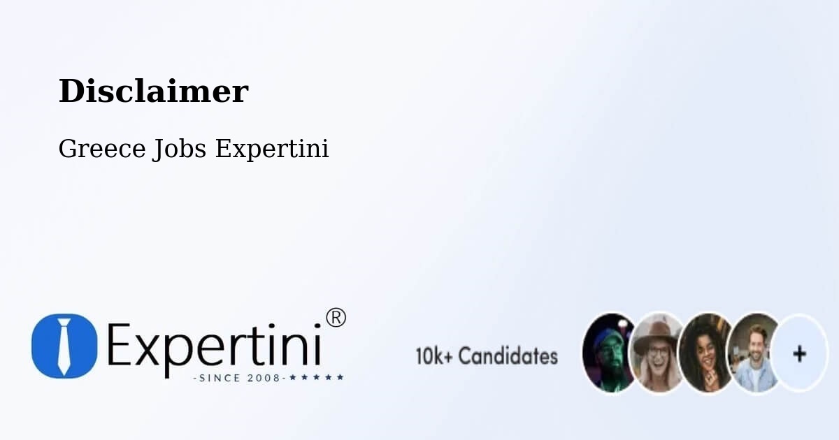 Disclaimer – Stános - Greece Jobs Expertini